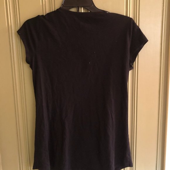 Justice Size 16 Balck W/ Avocado Design Top Left Corner Short Sleeve T-Shirt - Picture 2 of 2